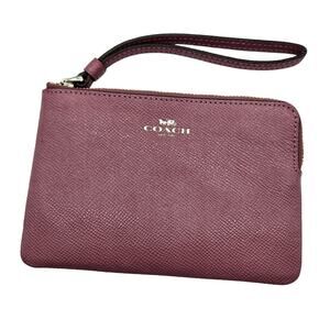 Coach Crossgrain Pebble Leather Wristlet Credit Card Holder Size 6 x 4